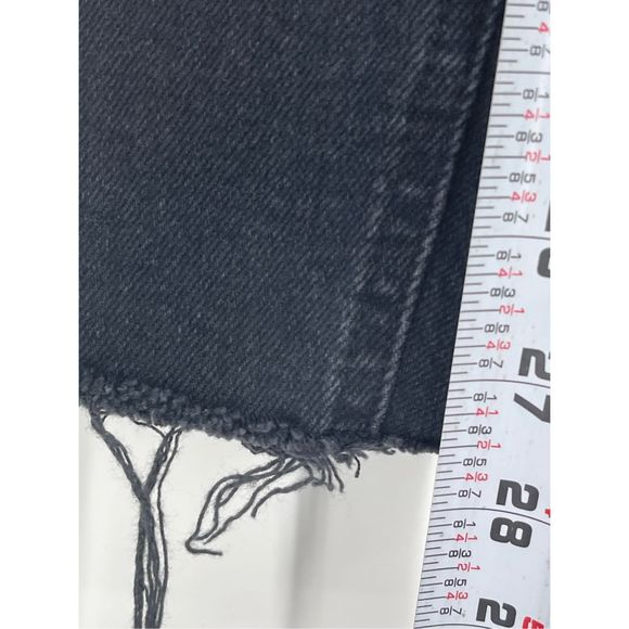 Free People Jeans Skinny Women Size 27 Black Raw Hem Distressed High Rise - Picture 13 of 13